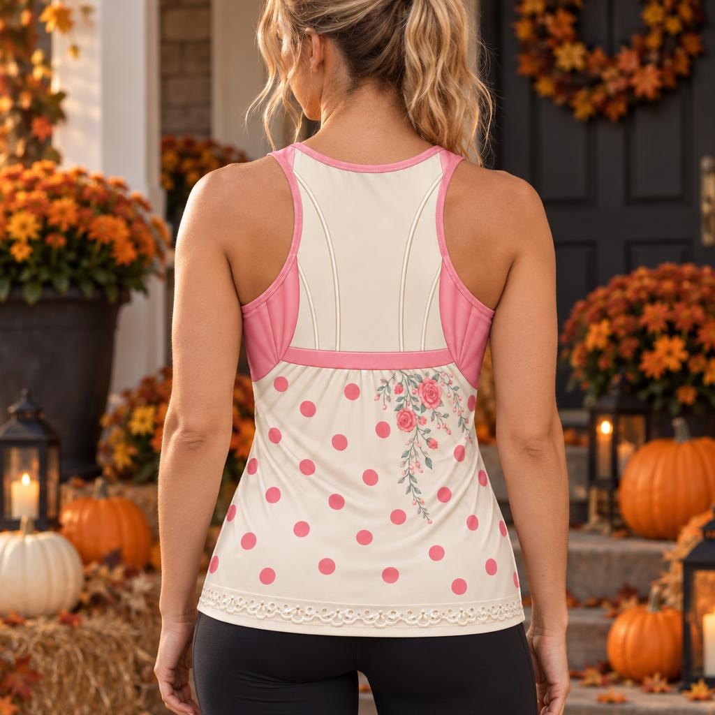 Pink Shepherdess Costume All Over Women's Racerback Tank Top
