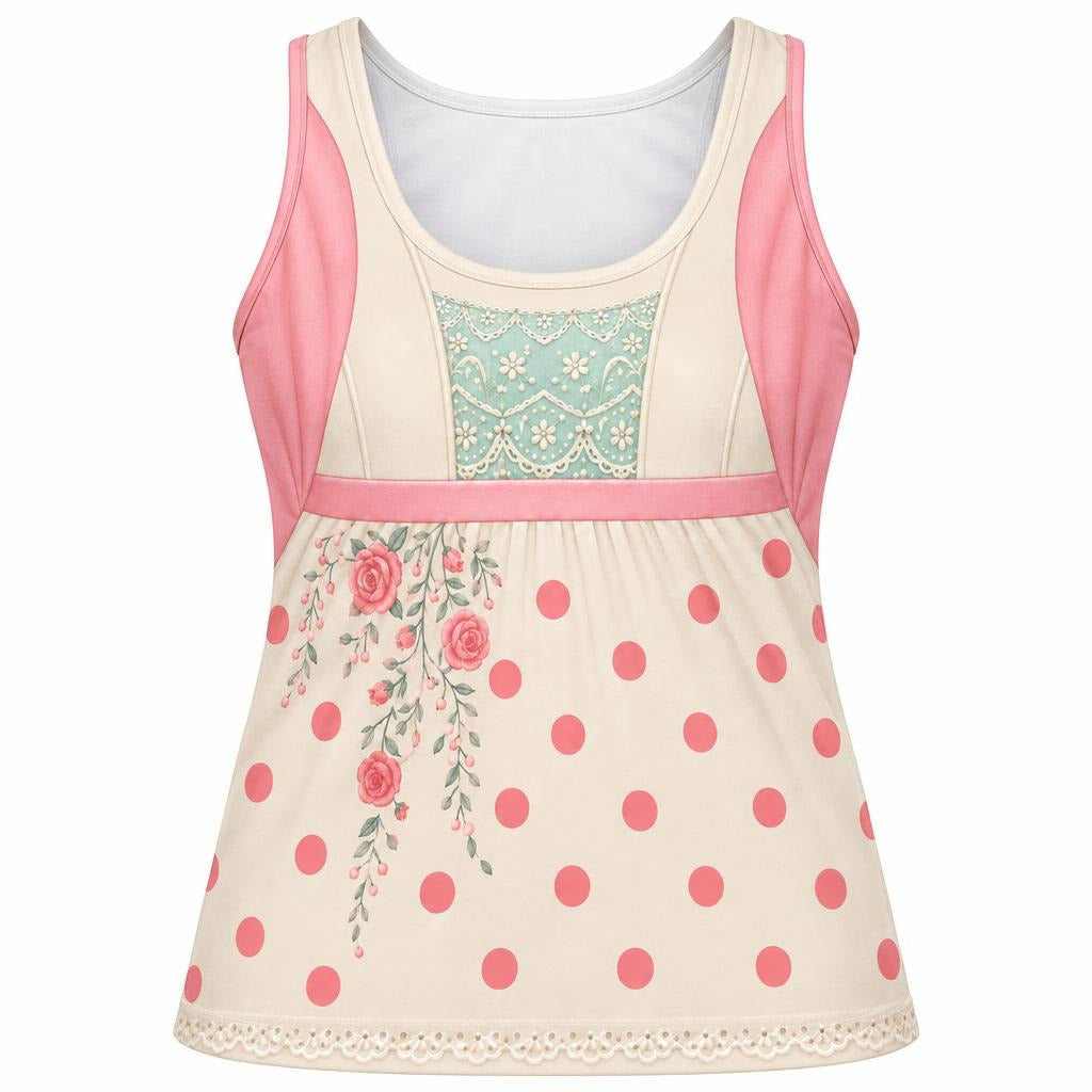 Pink Shepherdess Costume All Over Women's Racerback Tank Top
