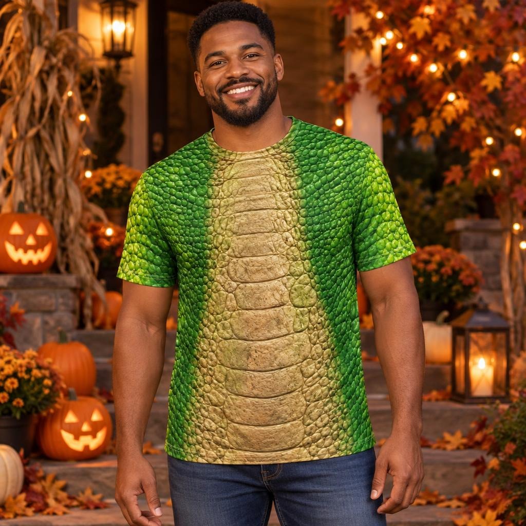 Friendly Green T-Rex Costume All Over Men's T-Shirt