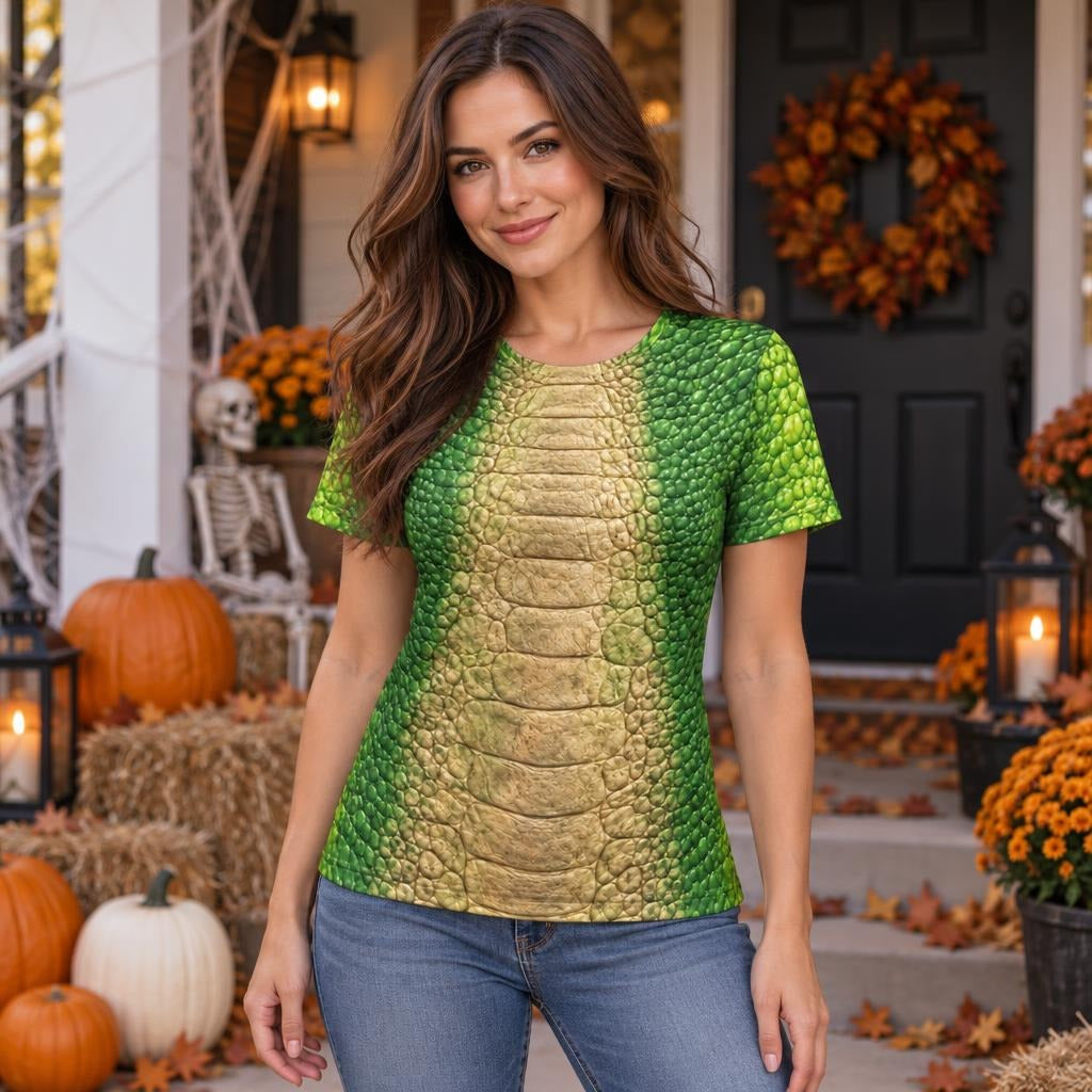 Friendly Green T-Rex Costume All Over Women's T-Shirt