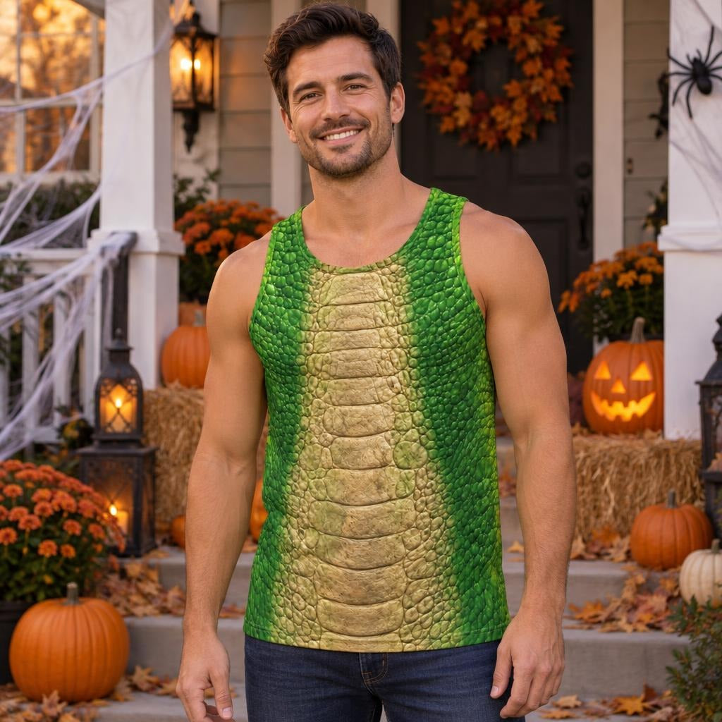 Friendly Green T-Rex Costume All Over Men's Tank Top