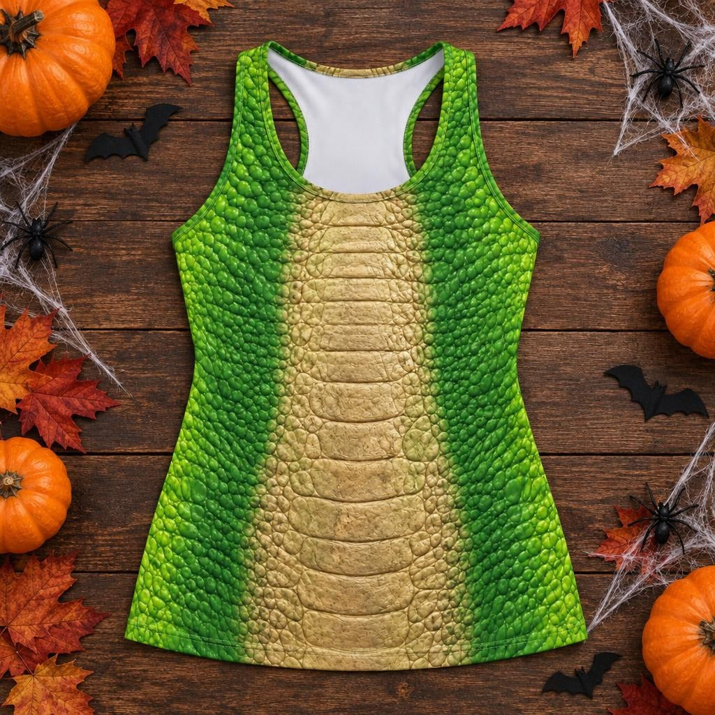 Friendly Green T-Rex Costume All Over Women's Racerback Tank Top