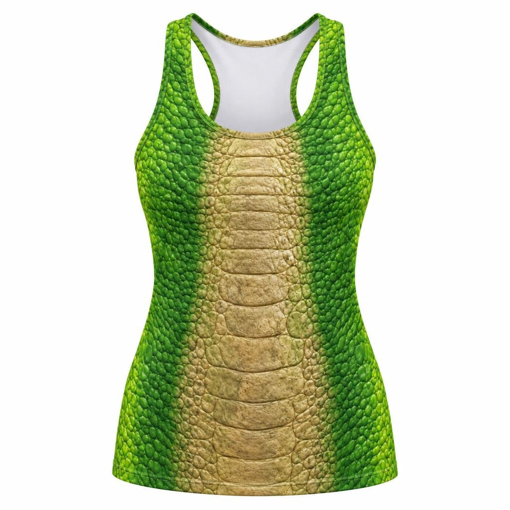 Friendly Green T-Rex Costume All Over Women's Racerback Tank Top