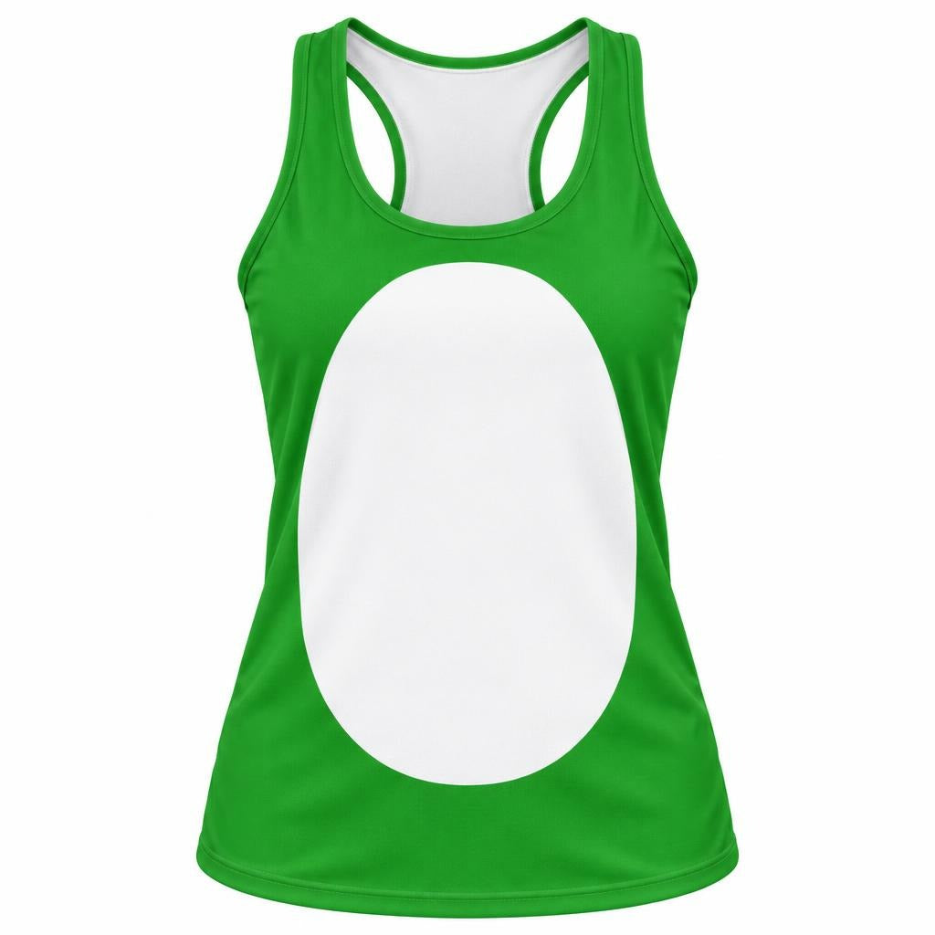Green Adventure Dino Sidekick Costume All Over Women's Racerback Tank Top