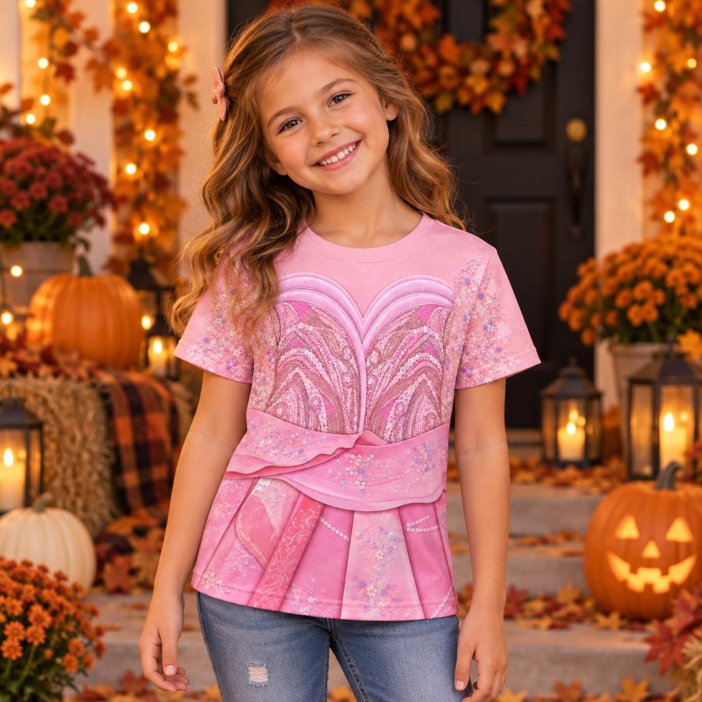Pink Enchanted Witch Costume All Over Youth T-Shirt