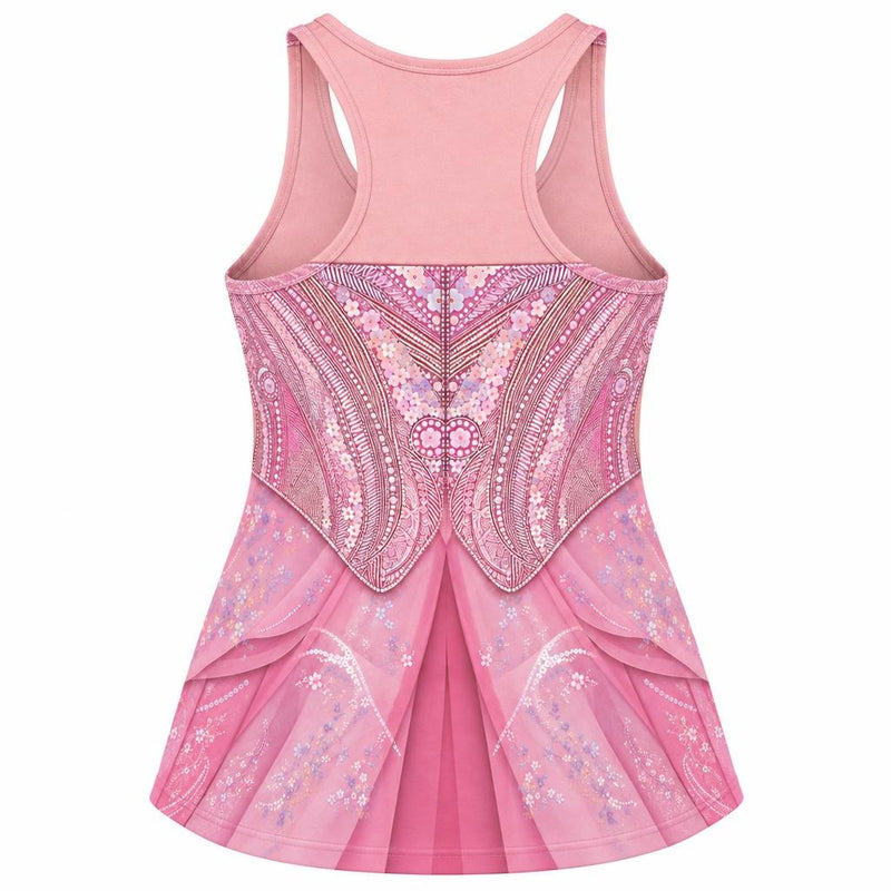 Pink Enchanted Witch Costume All Over Women's Racerback Tank Top Women's Tank Tops Old Glory