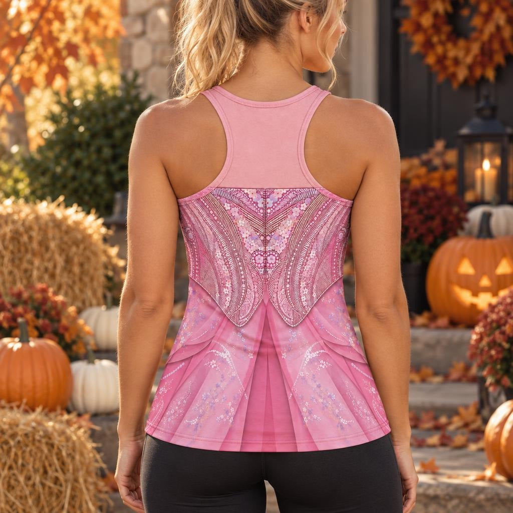 Pink Enchanted Witch Costume All Over Women's Racerback Tank Top