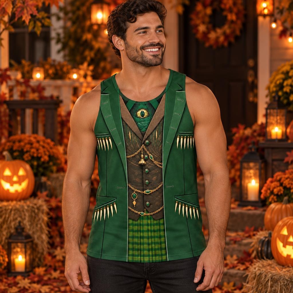 Emerald Trickster Suit Costume All Over Men's Tank Top