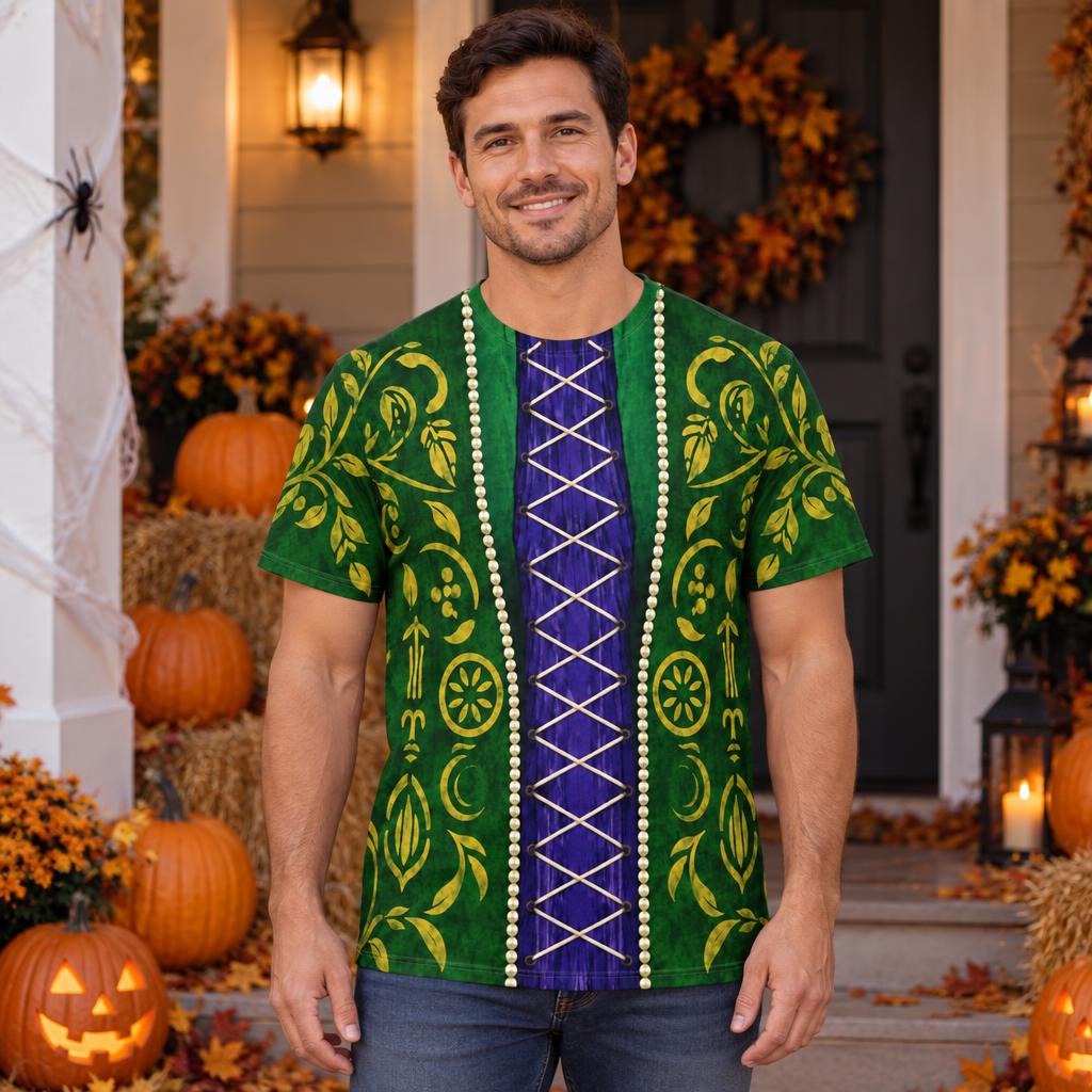 Green Spellbook Witch Costume All Over Men's T-Shirt
