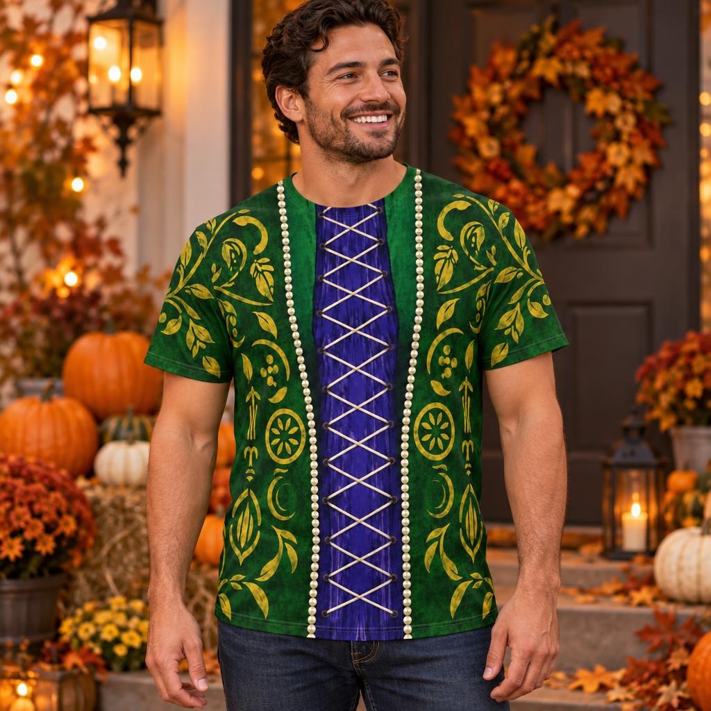 Green Spellbook Witch Costume All Over Men's T-Shirt