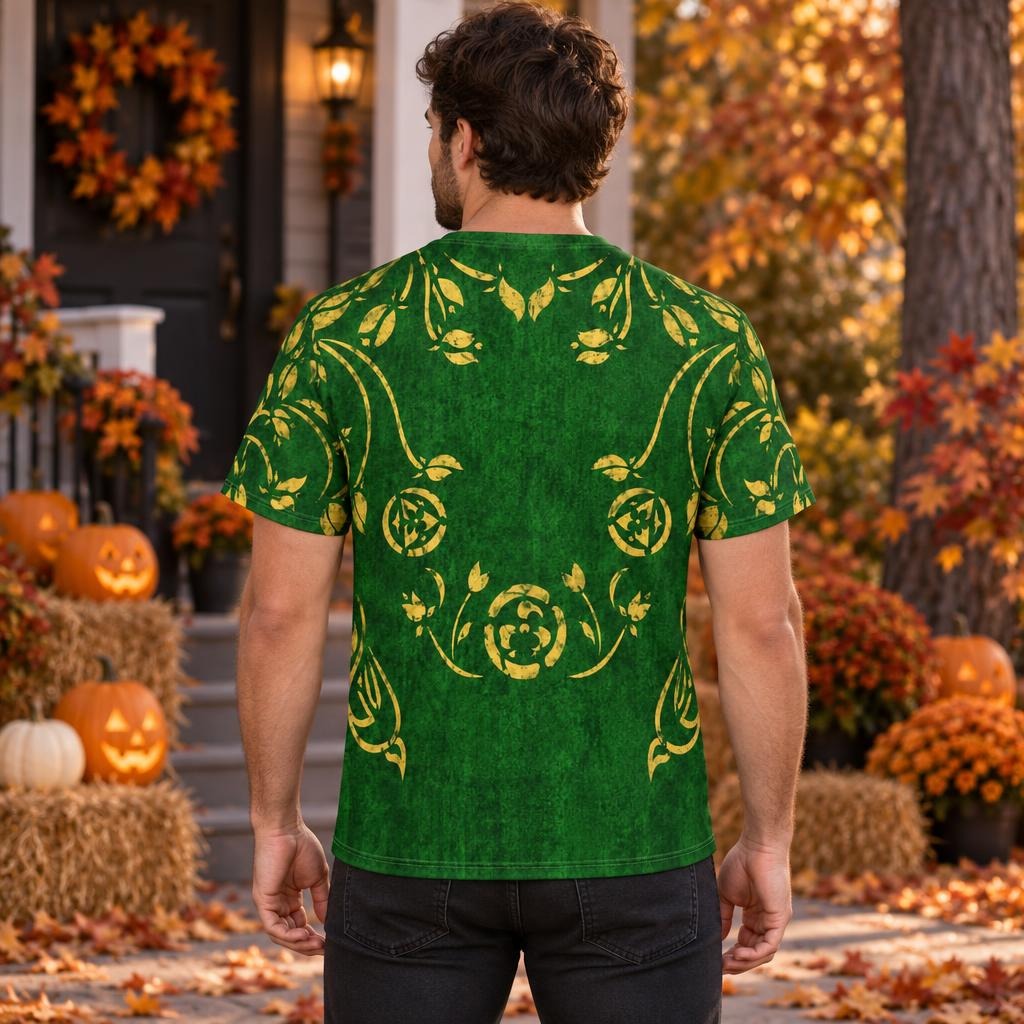 Green Spellbook Witch Costume All Over Men's T-Shirt