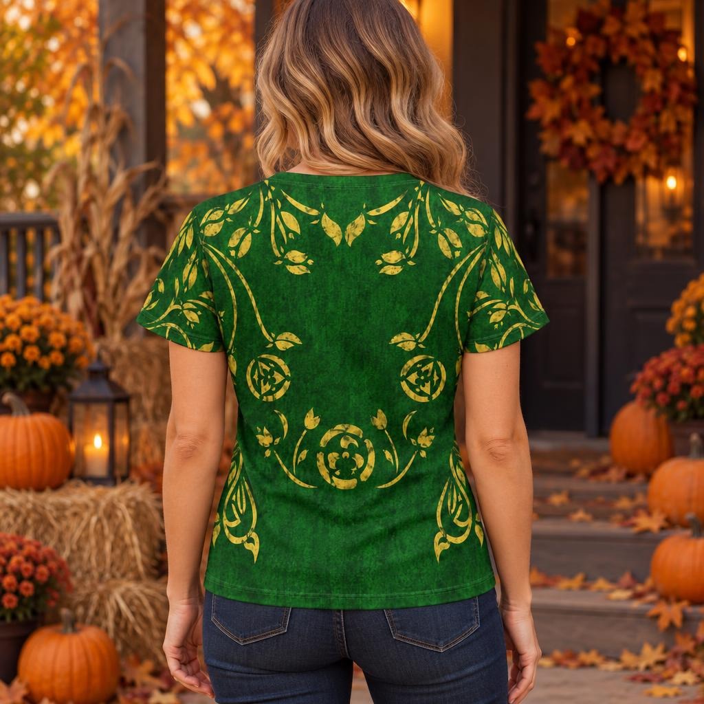 Green Spellbook Witch Costume All Over Women's T-Shirt Women's T-Shirts Old Glory