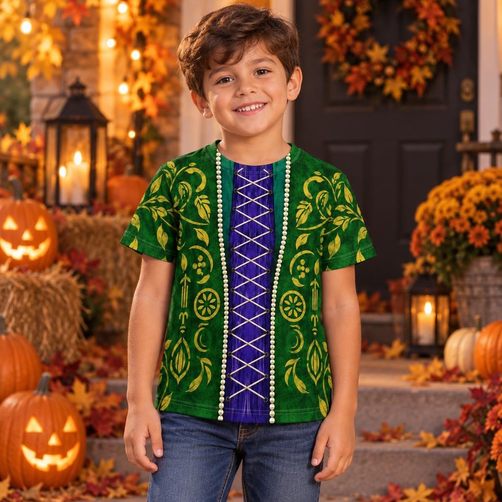 Green Spellbook Witch Costume All Over Toddler T-Shirt Toddler T-Shirts Old Glory