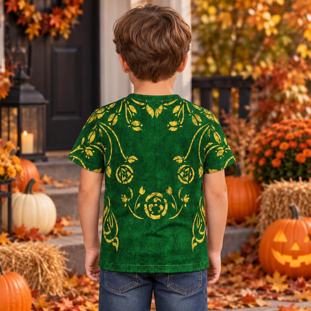 Green Spellbook Witch Costume All Over Toddler T-Shirt Toddler T-Shirts Old Glory