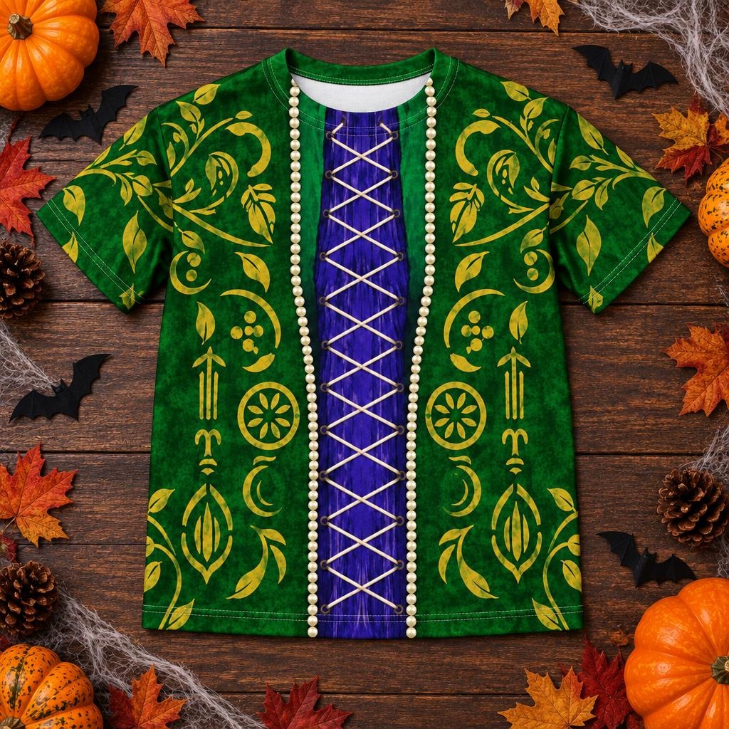 Green Spellbook Witch Costume All Over Toddler T-Shirt Toddler T-Shirts Old Glory