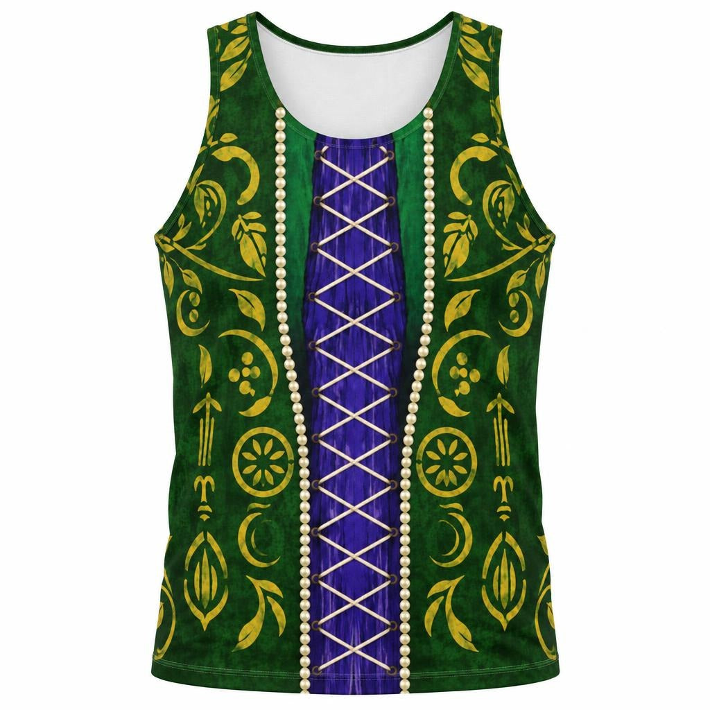 Green Spellbook Witch Costume All Over Men's Tank Top Men's Tank Tops Old Glory SM Multicolor