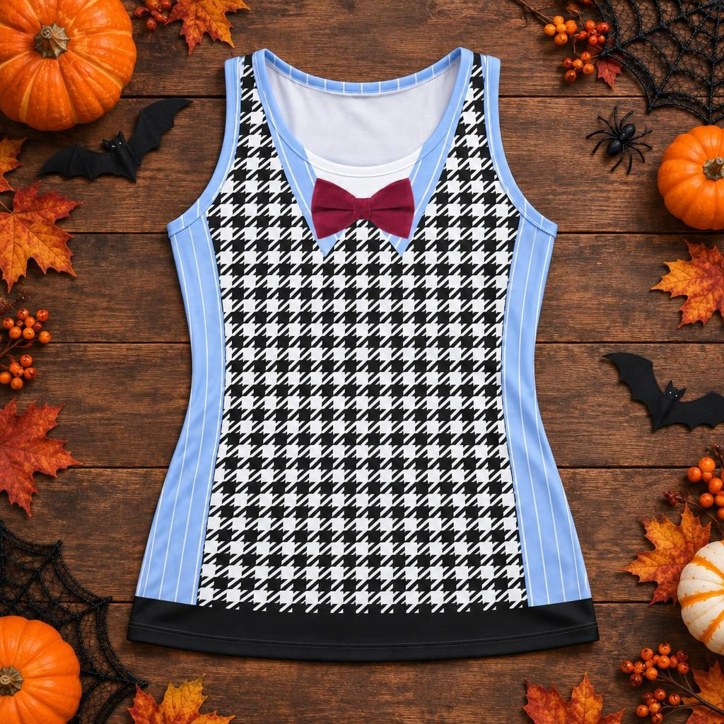 Fearful Frankie Costume All Over Women's Racerback Tank Top Women's Tank Tops Old Glory