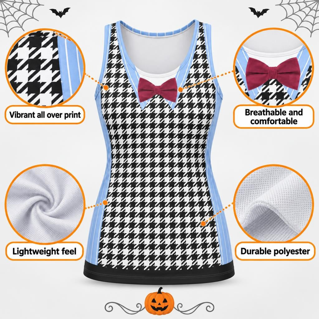 Fearful Frankie Costume All Over Women's Racerback Tank Top Women's Tank Tops Old Glory
