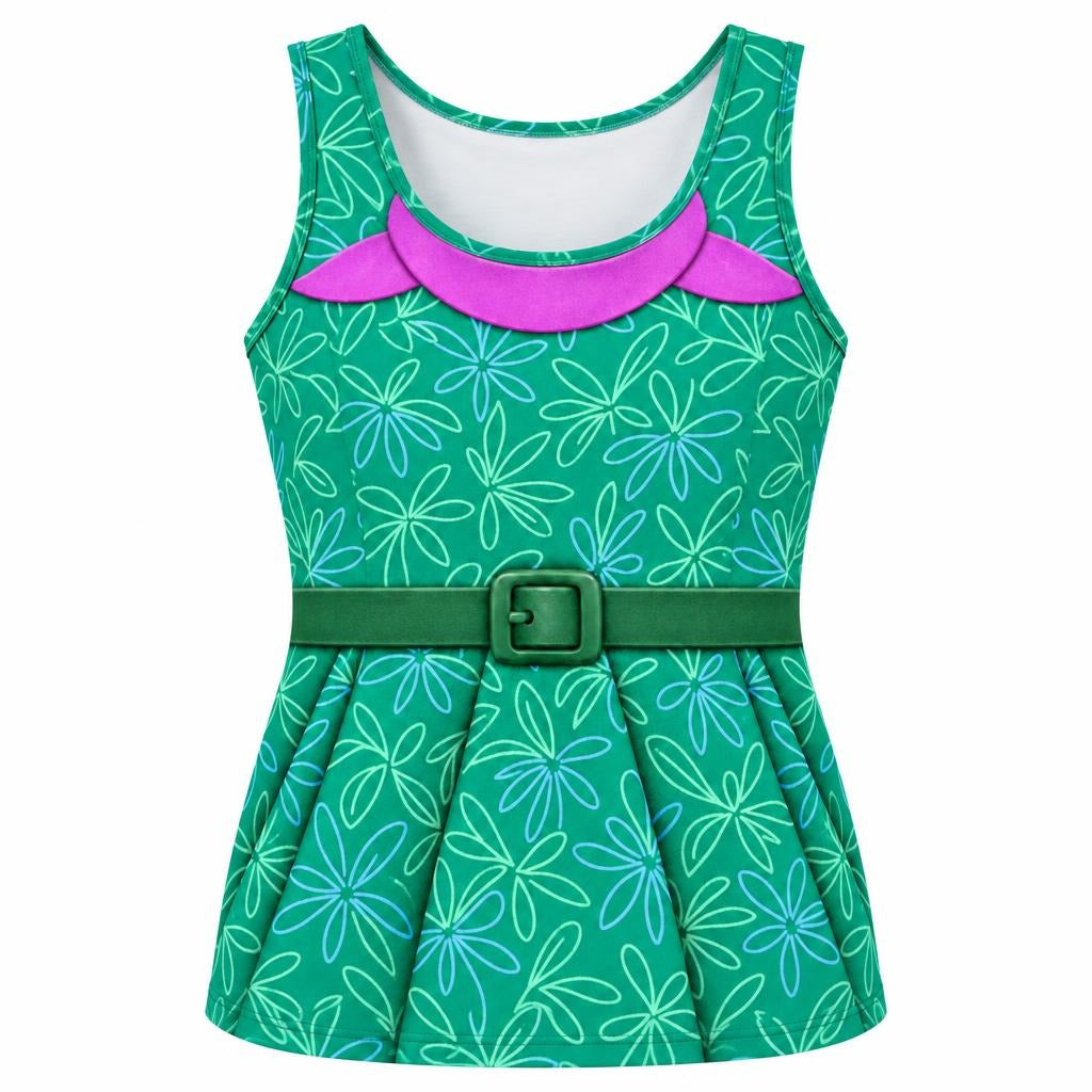 Disgusted Daisy Costume All Over Women's Racerback Tank Top Women's Tank Tops Old Glory SM Multicolor