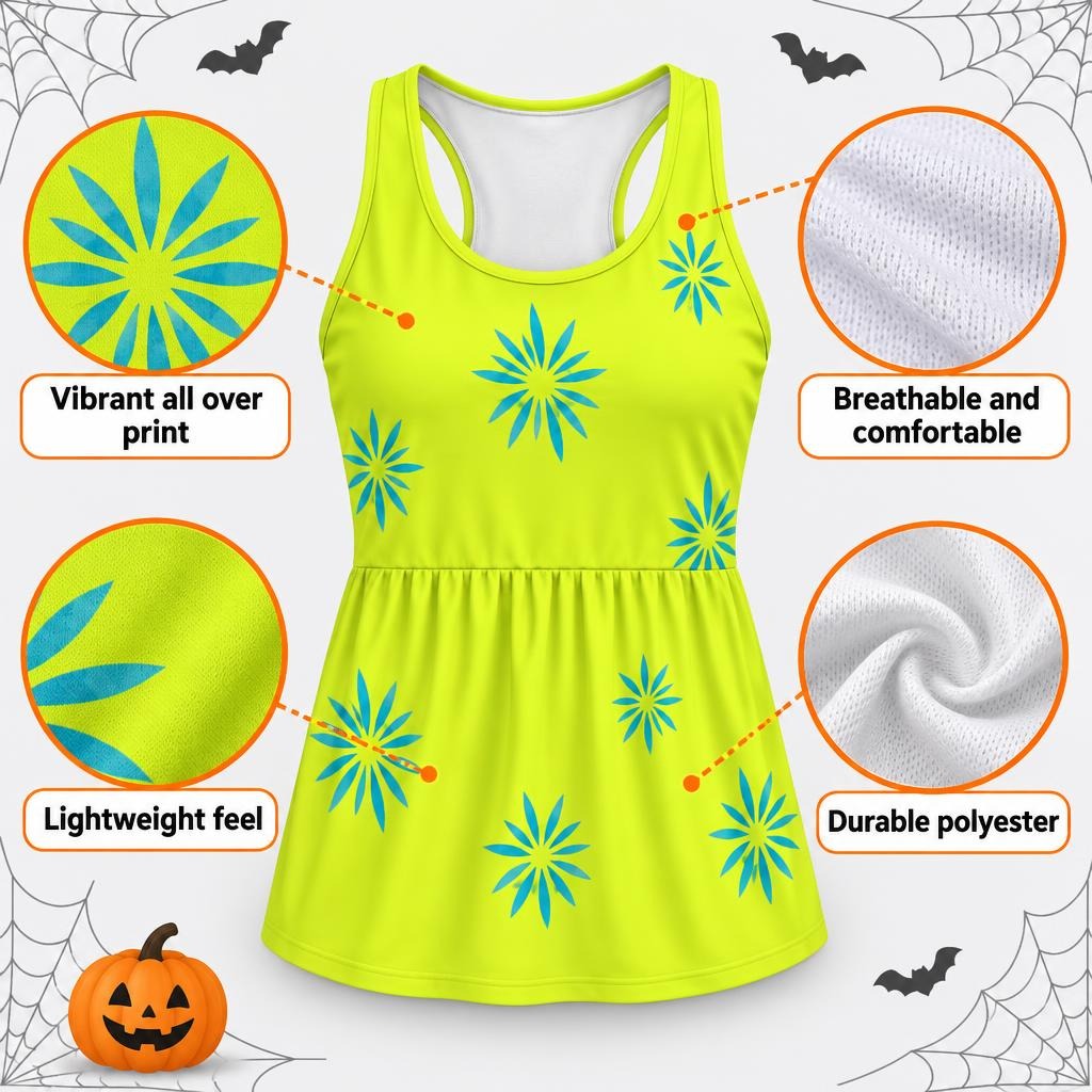 Joyful Jenny Costume All Over Women's Racerback Tank Top Women's Tank Tops Old Glory