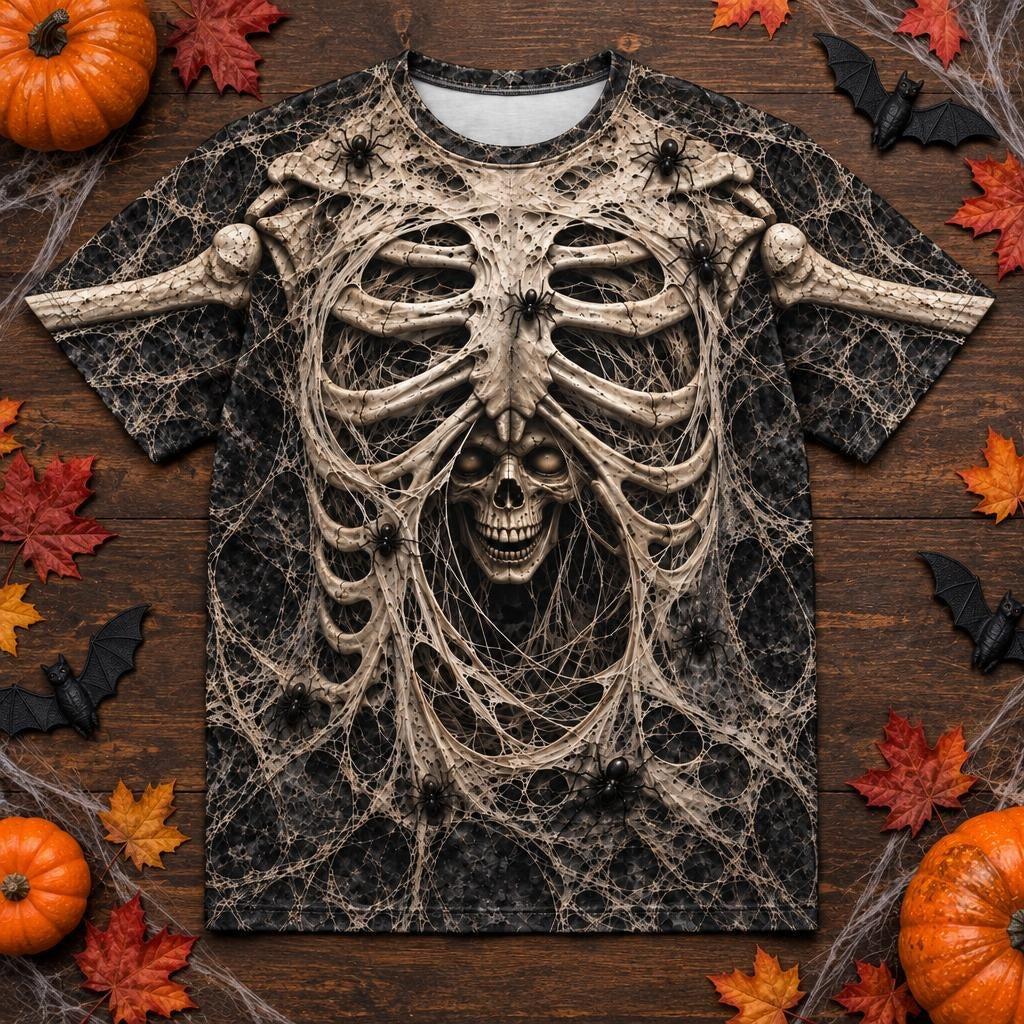 Haunted Skeleton Ribcage Costume All Over Men's T-Shirt Men's T-Shirts Old Glory