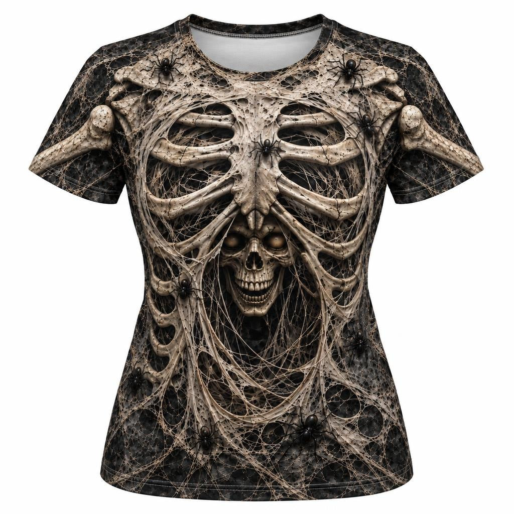 Haunted Skeleton Ribcage Costume All Over Women's T-Shirt Women's T-Shirts Old Glory SM Multicolor