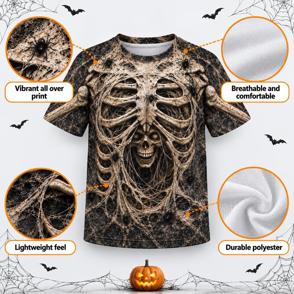 Haunted Skeleton Ribcage Costume All Over Youth T-Shirt Youth T-Shirts Old Glory