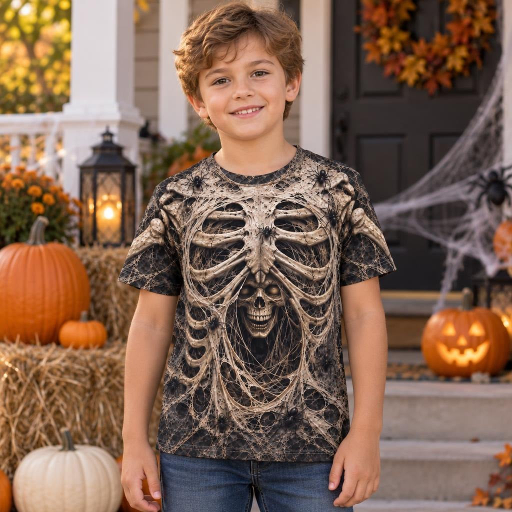 Haunted Skeleton Ribcage Costume All Over Toddler T-Shirt Toddler T-Shirts Old Glory