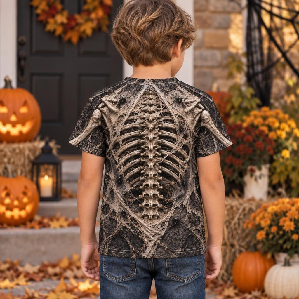 Haunted Skeleton Ribcage Costume All Over Toddler T-Shirt Toddler T-Shirts Old Glory