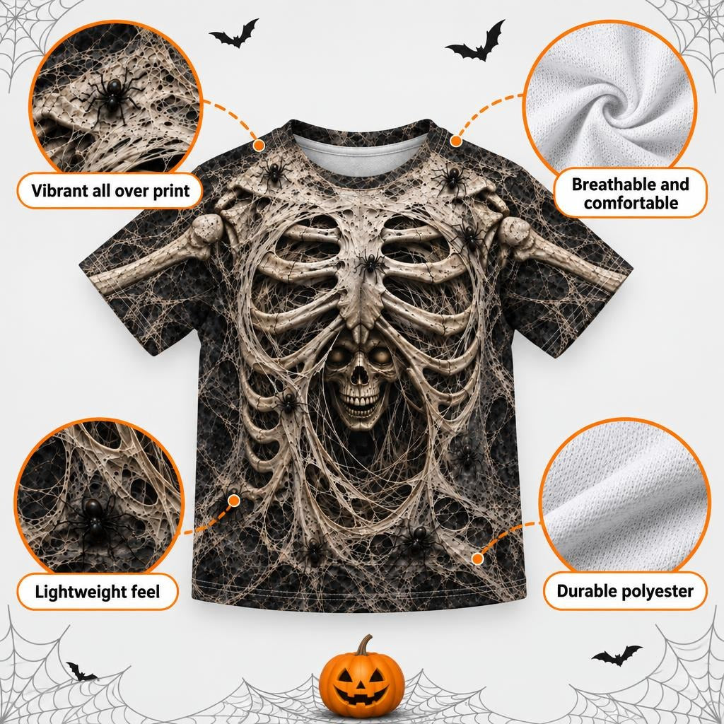 Haunted Skeleton Ribcage Costume All Over Toddler T-Shirt Toddler T-Shirts Old Glory