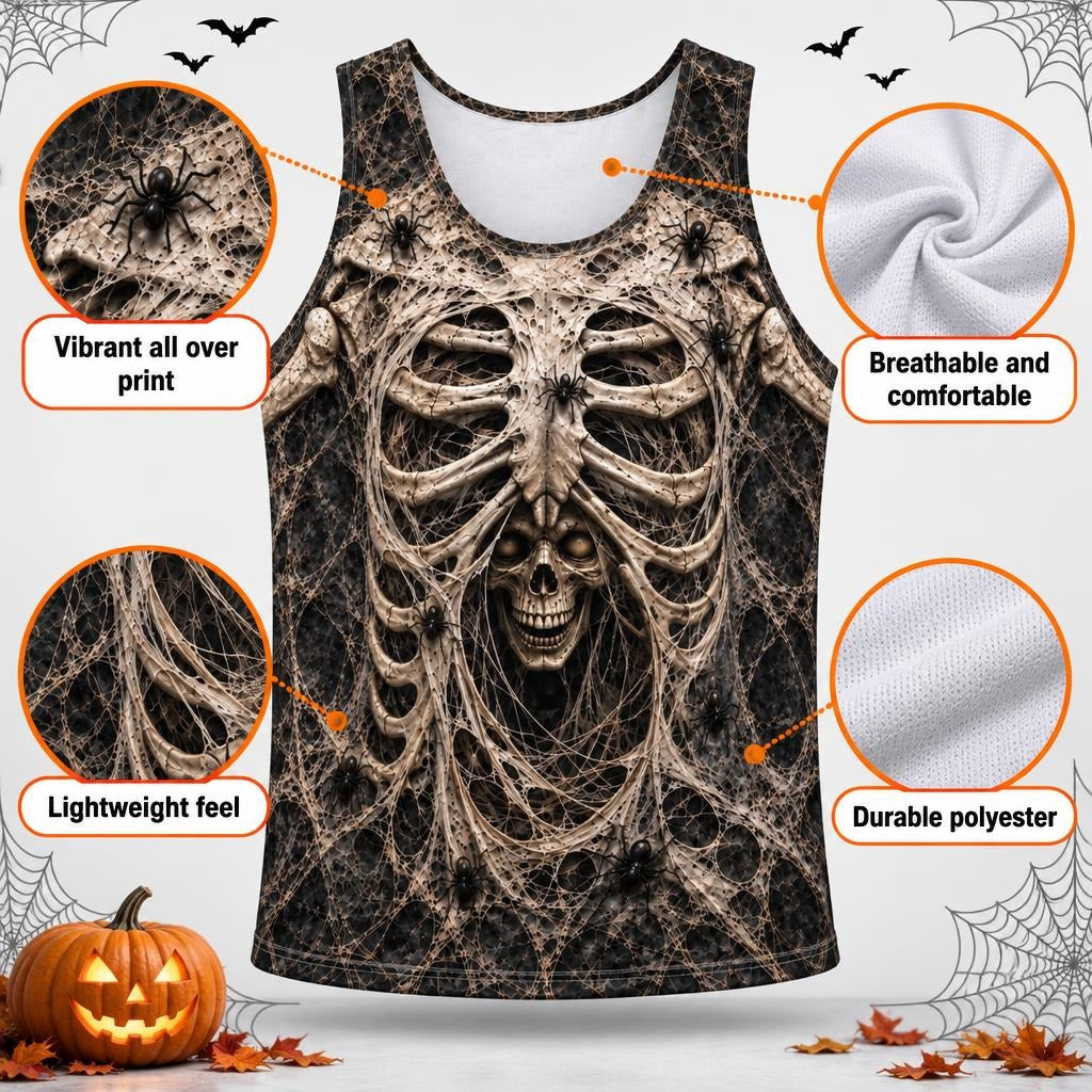 Haunted Skeleton Ribcage Costume All Over Men's Tank Top Men's Tank Tops Old Glory
