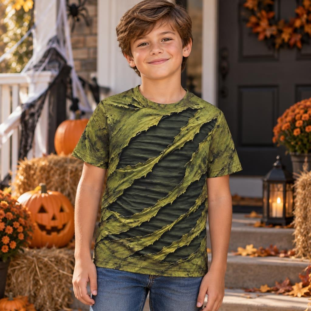 Toxic Torn Monster Costume All Over Youth T-Shirt Youth T-Shirts Old Glory