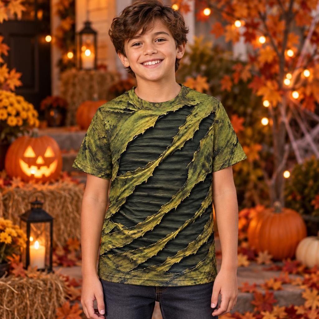 Toxic Torn Monster Costume All Over Youth T-Shirt Youth T-Shirts Old Glory