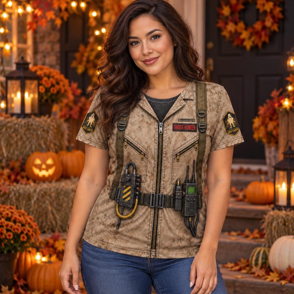 Paranormal Ghost Hunter Costume All Over Women's T-Shirt Women's T-Shirts Old Glory
