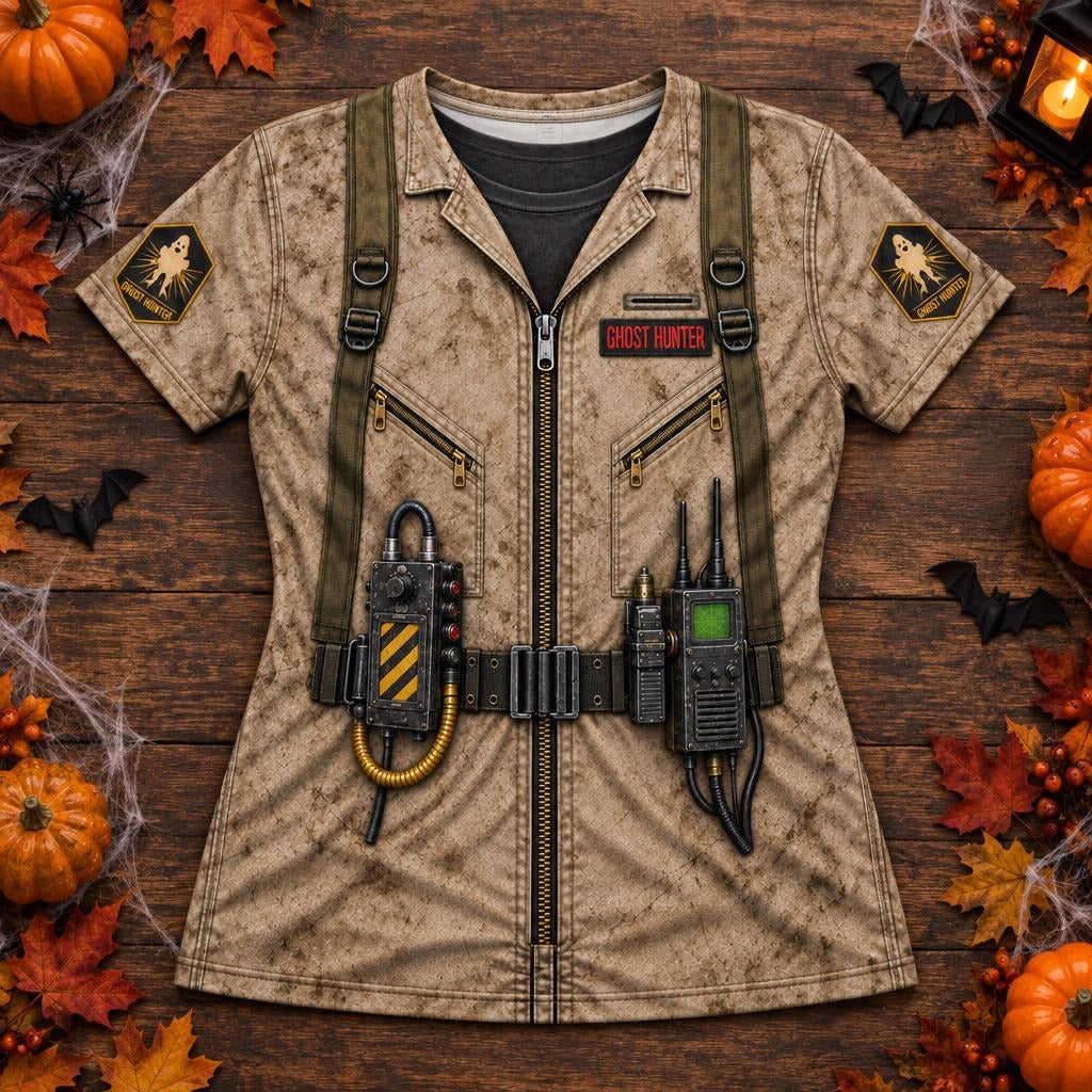 Paranormal Ghost Hunter Costume All Over Women's T-Shirt Women's T-Shirts Old Glory