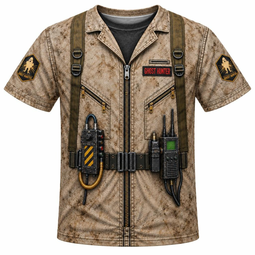 Paranormal Ghost Hunter Costume All Over Youth T-Shirt Youth T-Shirts Old Glory YSM Multicolor