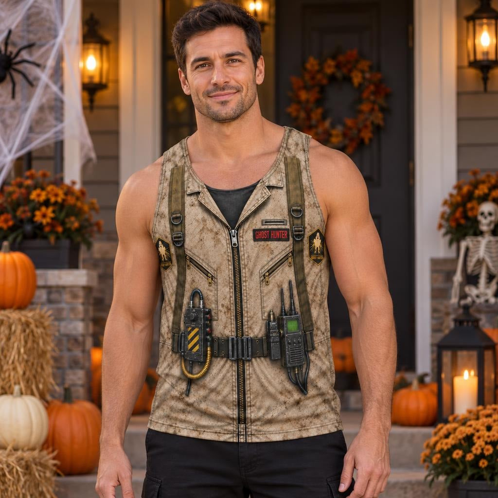 Paranormal Ghost Hunter Costume All Over Men's Tank Top Men's Tank Tops Old Glory