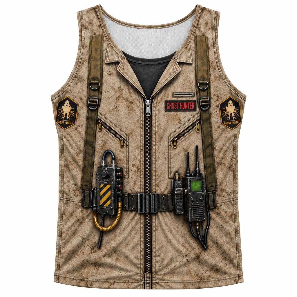 Paranormal Ghost Hunter Costume All Over Men's Tank Top Men's Tank Tops Old Glory SM Multicolor