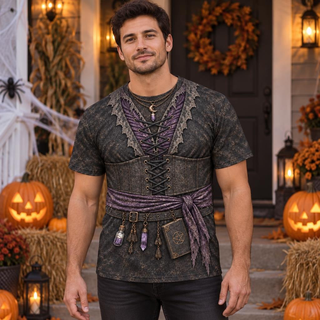 Dark Moon Witch Costume All Over Men's T-Shirt Men's T-Shirts Old Glory