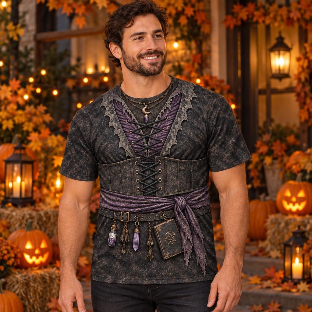Dark Moon Witch Costume All Over Men's T-Shirt Men's T-Shirts Old Glory