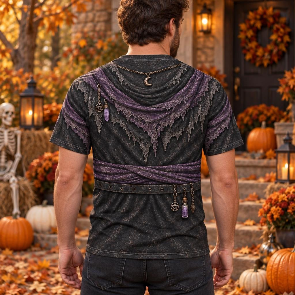 Dark Moon Witch Costume All Over Men's T-Shirt Men's T-Shirts Old Glory