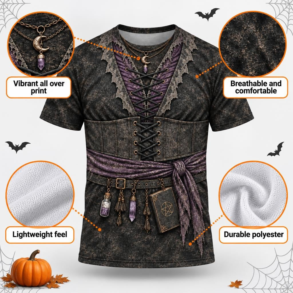 Dark Moon Witch Costume All Over Men's T-Shirt Men's T-Shirts Old Glory