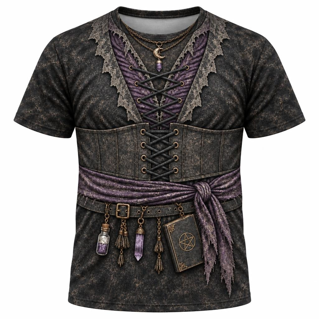 Dark Moon Witch Costume All Over Men's T-Shirt Men's T-Shirts Old Glory SM Multicolor
