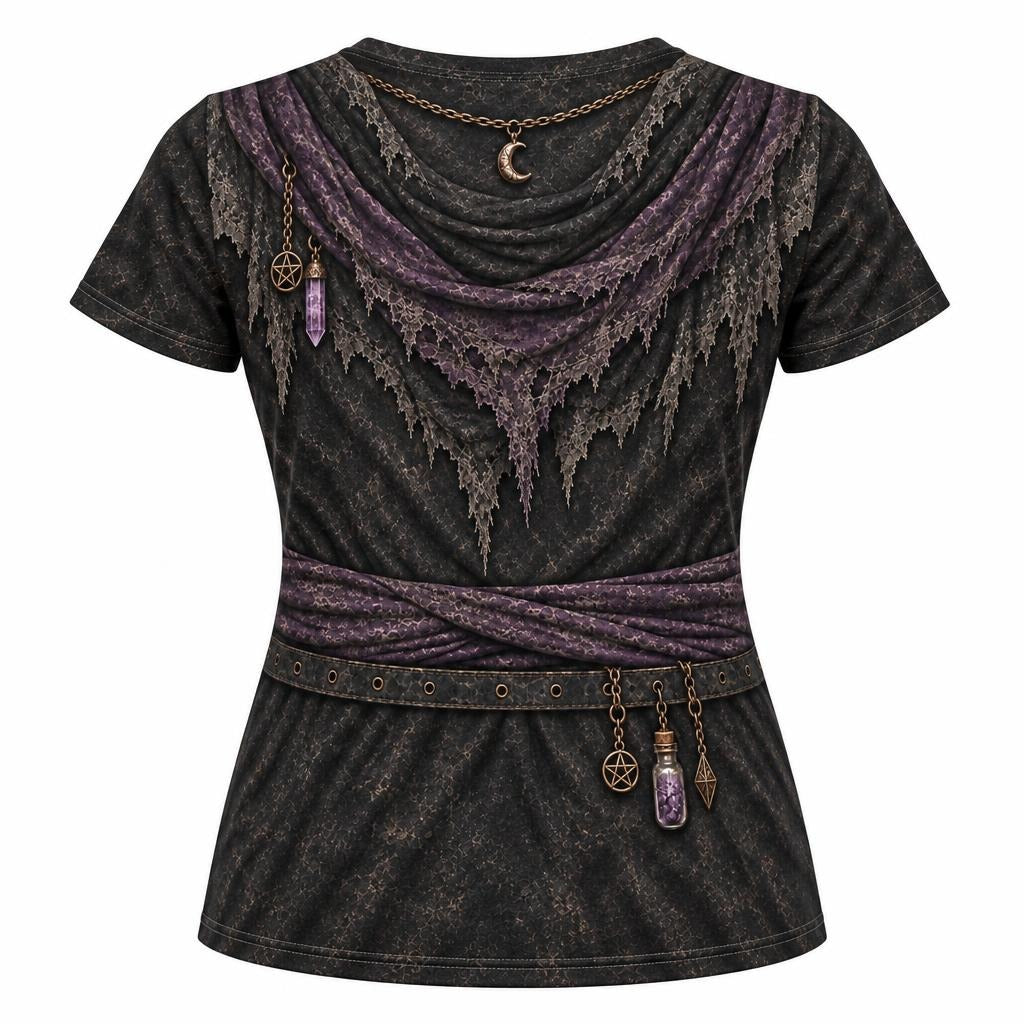 Dark Moon Witch Costume All Over Women's T-Shirt Women's T-Shirts Old Glory