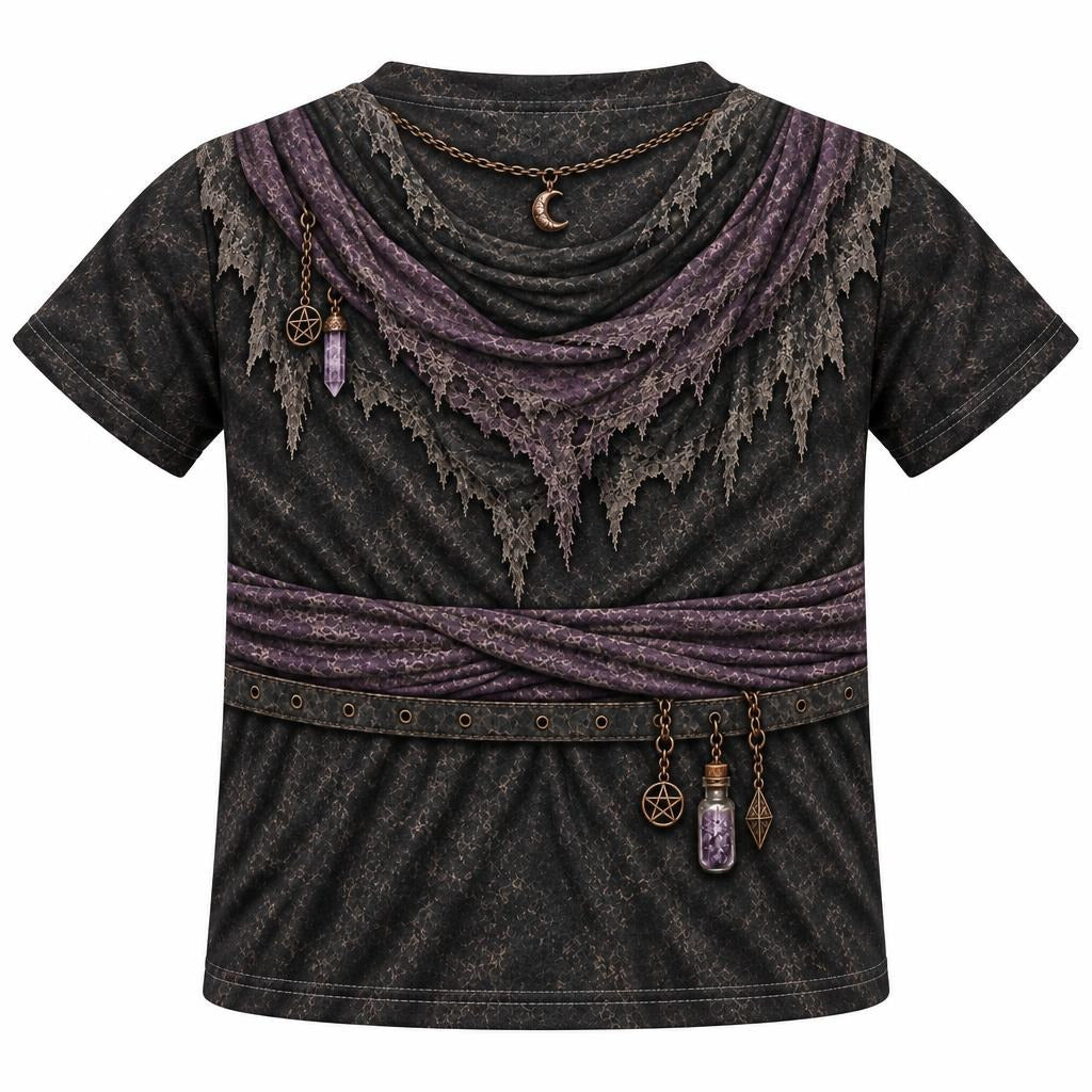 Dark Moon Witch Costume All Over Toddler T-Shirt Toddler T-Shirts Old Glory