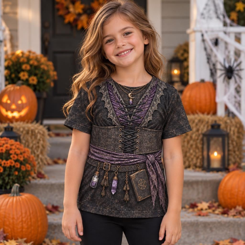 Dark Moon Witch Costume All Over Toddler T-Shirt Toddler T-Shirts Old Glory