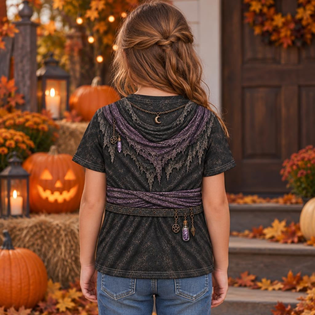 Dark Moon Witch Costume All Over Toddler T-Shirt Toddler T-Shirts Old Glory