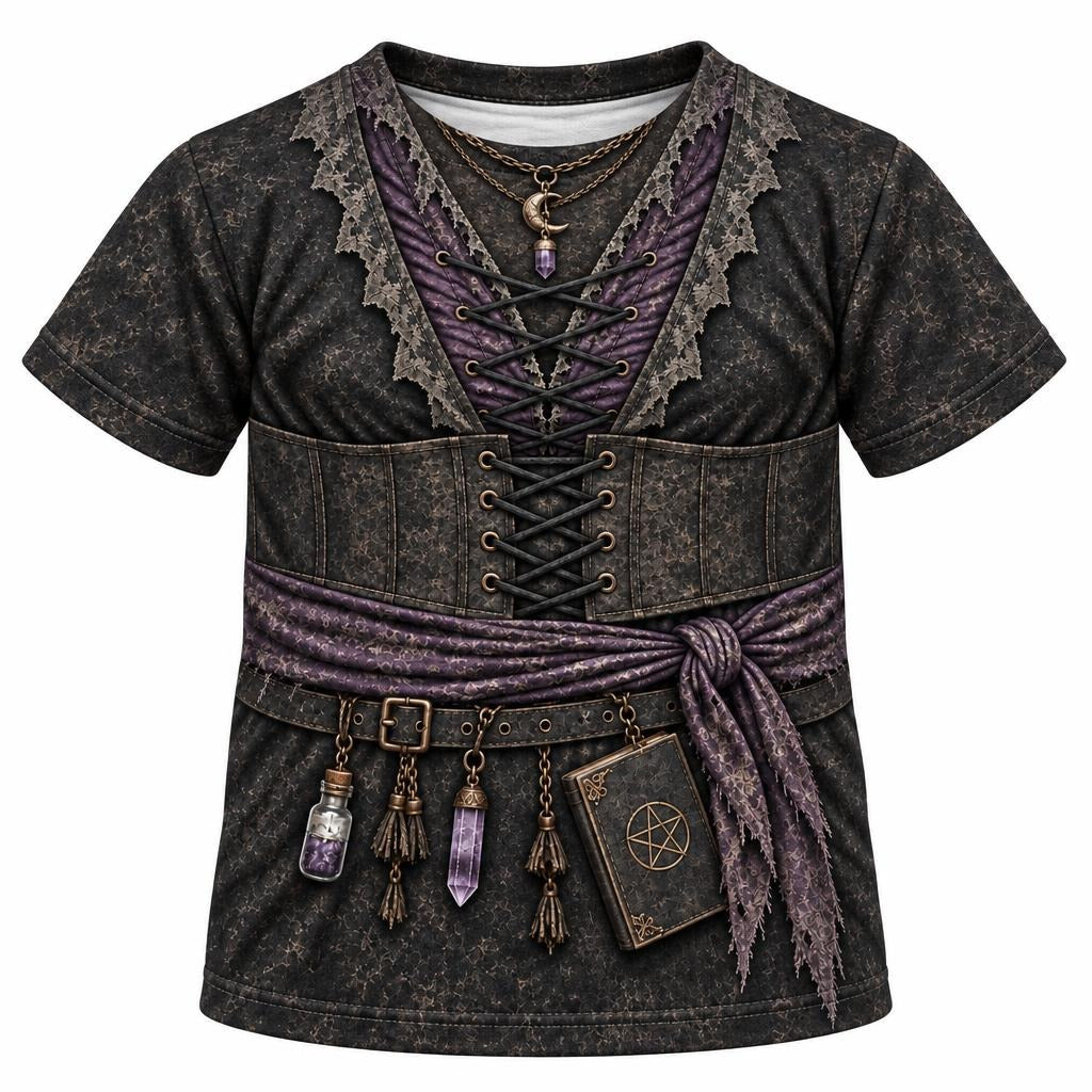 Dark Moon Witch Costume All Over Toddler T-Shirt Toddler T-Shirts Old Glory 2T Multicolor