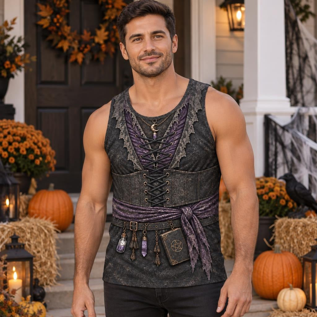 Dark Moon Witch Costume All Over Men's Tank Top Men's Tank Tops Old Glory