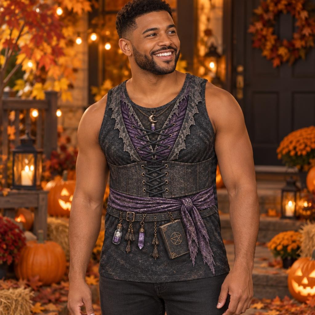 Dark Moon Witch Costume All Over Men's Tank Top Men's Tank Tops Old Glory